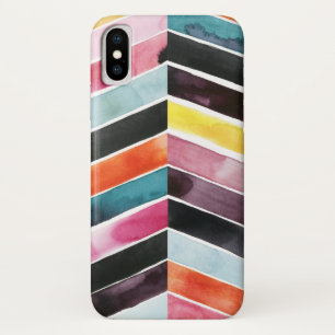 Vivid Watercolor Chevron I iPhone X Case