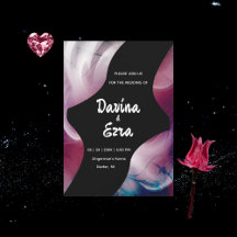 Vivid Watercolor Pink Wedding Invitation