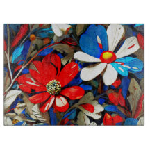 Vivid Wildflowers Cutting Board