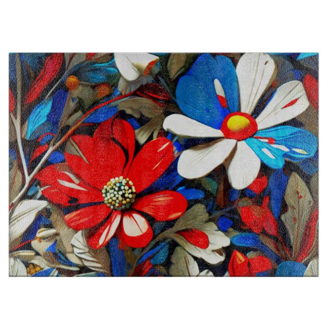 Vivid Wildflowers Cutting Board (Front)