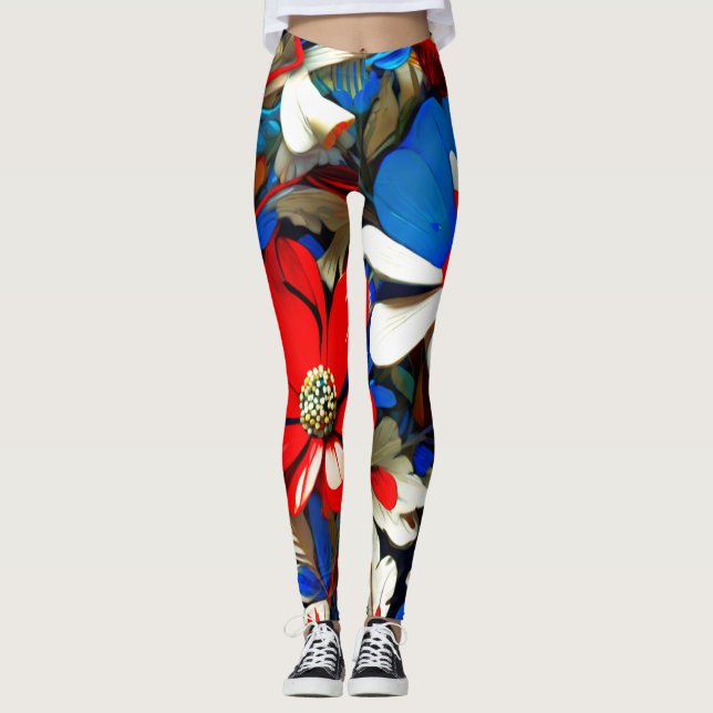 Vivid Wildflowers Leggings (Front)