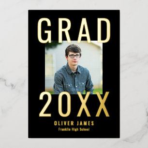 Vivid Year Foil Graduation Announcement Invite