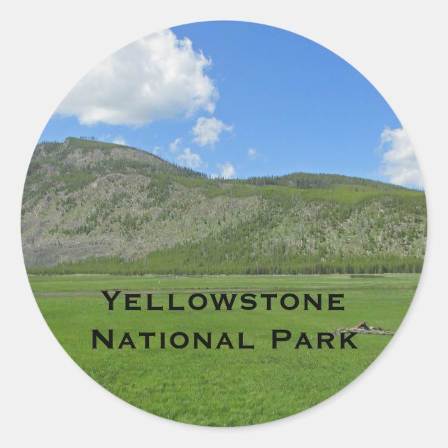 Vivid Yellowstone Landscape Photo National Park Classic Round Sticker (Front)
