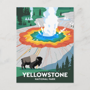 Vivid Yellowstone National Park Postcard