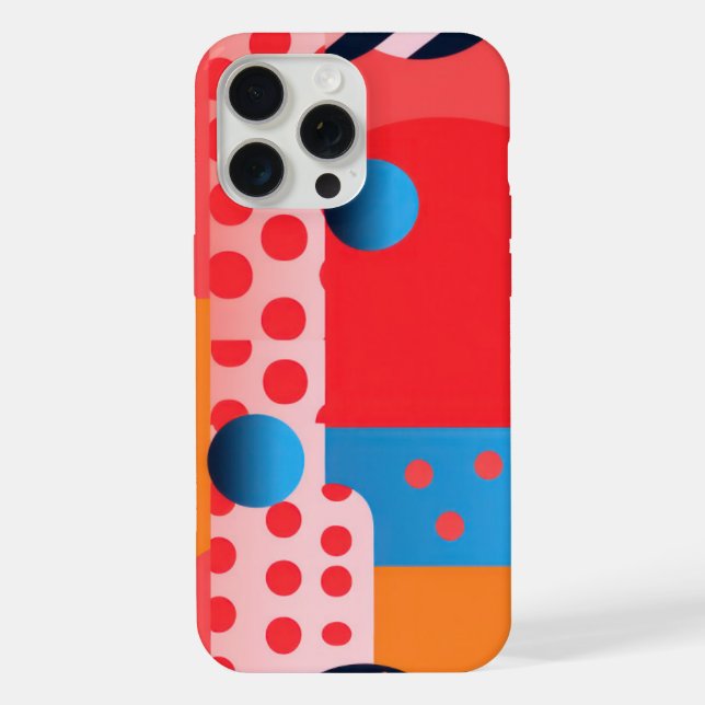 Vividly-coloured background with dots iPhone case (Back)