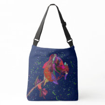 Vividly Coloured Flower Large Crossbody Bag
