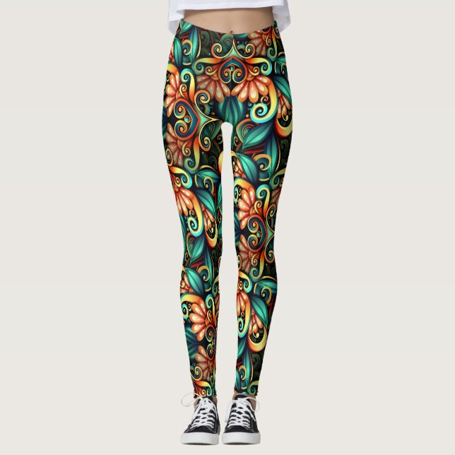 Vividly Regal Pop Fashion Leggings (Front)