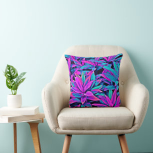 VividNeon Dreams Lively Pattern Cushion