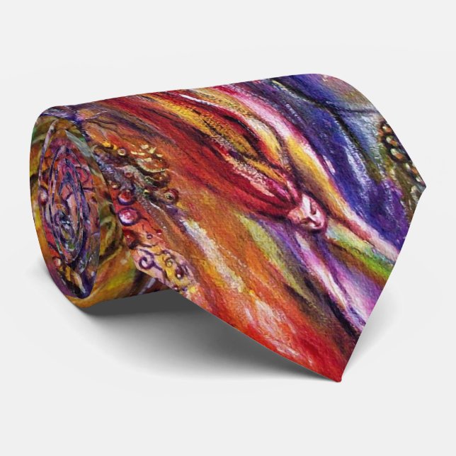 VIVIEN AND MERLIN  Pink Purple Blue Fantasy Tie (Rolled)