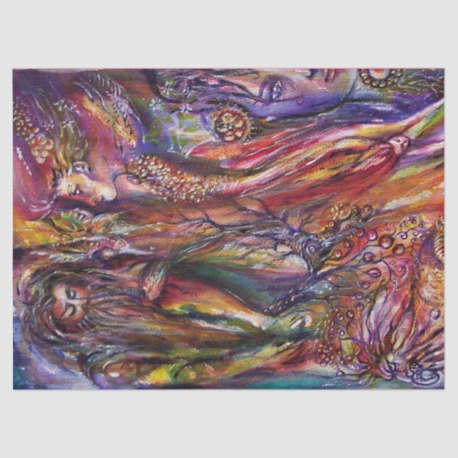 VIVIEN AND MERLIN Pink Purple Blue Fantasy Tissue Paper (Front)
