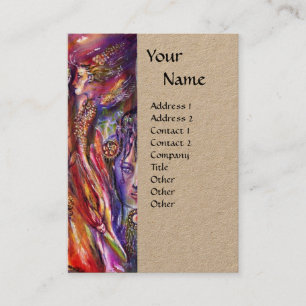 VIVIEN AND MERLIN Pink Purple Fantasy Kraft Business Card