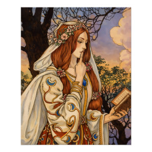 Vivien – Art Nouveau Enchantress Illustration Poster