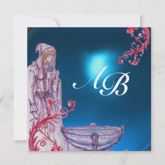 VIVIEN MONOGRAM green  ice Invitation (Front)