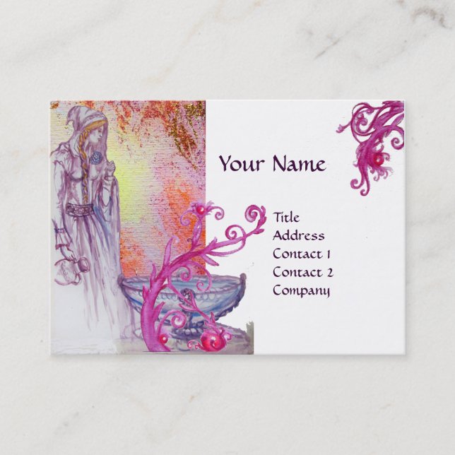 VIVIEN MONOGRAM purple pink white Business Card (Front)