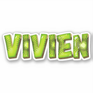 Vivien Name Kiwi Design Sticker