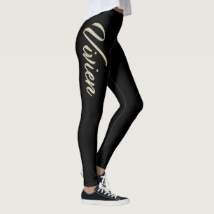 Vivien white gold Handwriting trousers Leggings