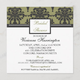 Vivienne Damask Bridal Shower Invitation