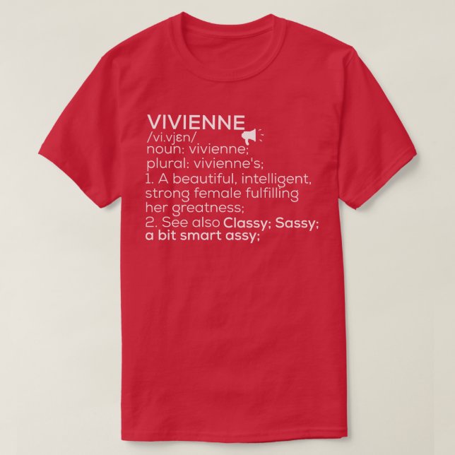 Vivienne Name Vivienne Definition Vivienne Female  T-Shirt (Design Front)