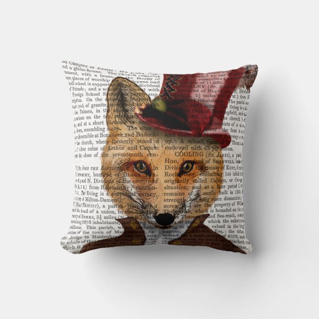 Vivienne Steampunk Fox Cushion (Front)