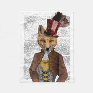 Vivienne Steampunk Fox Fleece Blanket