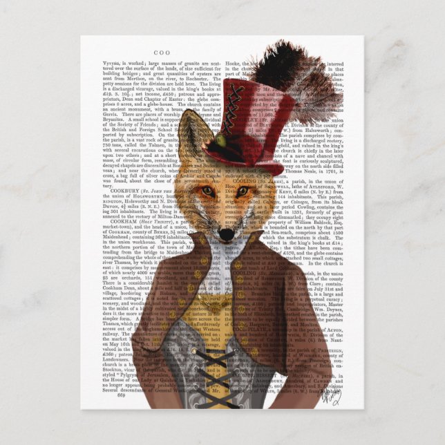 Vivienne Steampunk Fox Postcard (Front)