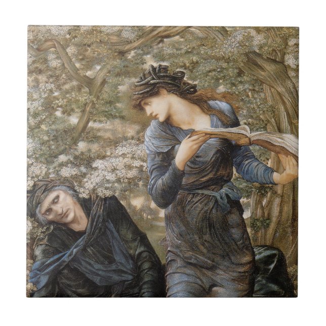 Vivien's Beguiling of Merlin (Edward Burne-Jones) Tile (Front)