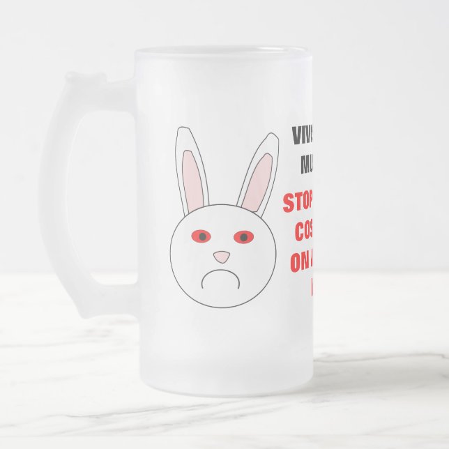 Vivisection Must End Frosted Glass Mug (Left)