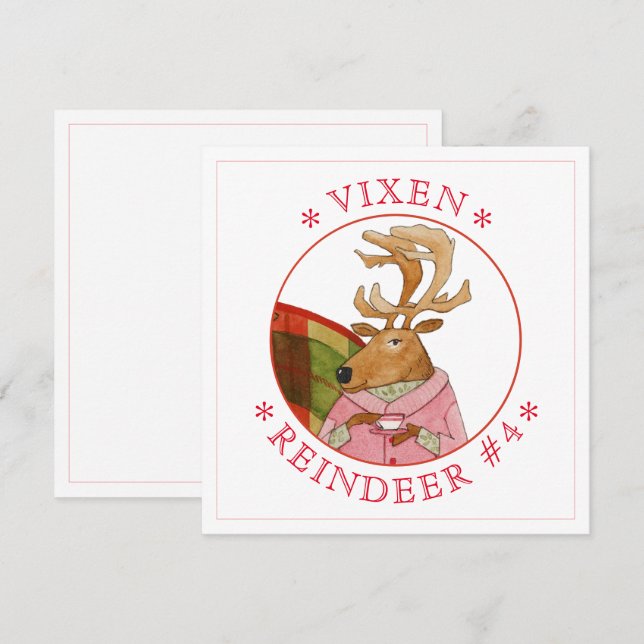 VIXEN REINDEER 5.25" Square Flat Card (Front/Back)