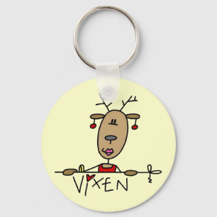 Vixen Reindeer Christmas Tshirts and Gifts Key Ring