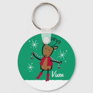 Vixen Reindeer Custom Keychain