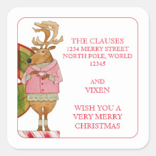 VIXEN REINDEER Small Address Envelope Seals