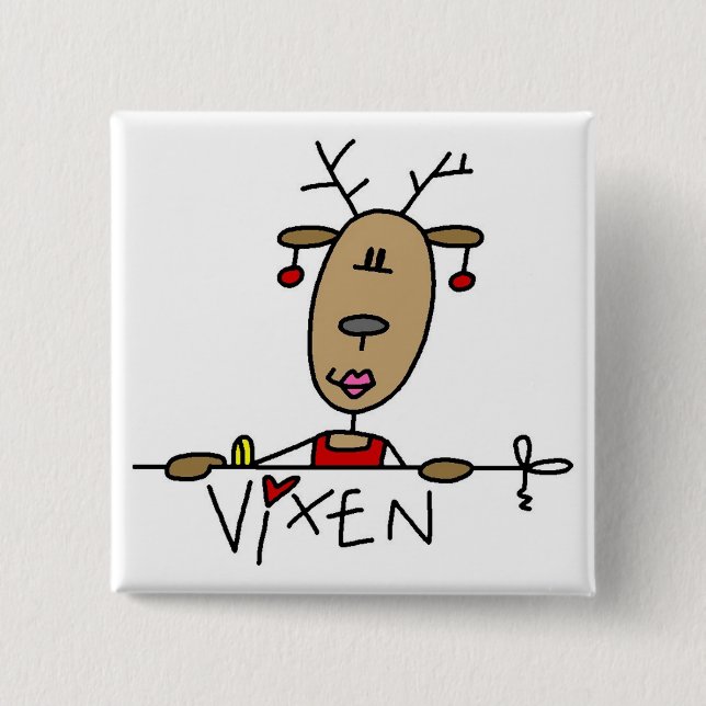 Vixen Reindeer Tshirts and Gifts 15 Cm Square Badge (Front)