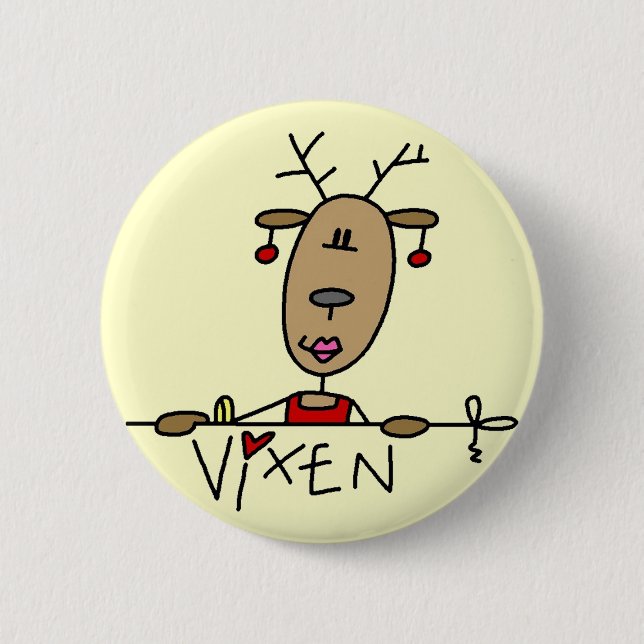 Vixen Reindeer Tshirts and Gifts 6 Cm Round Badge (Front)