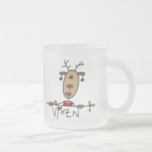 Vixen Reindeer Tshirts and Gifts Frosted Glass Coffee Mug
