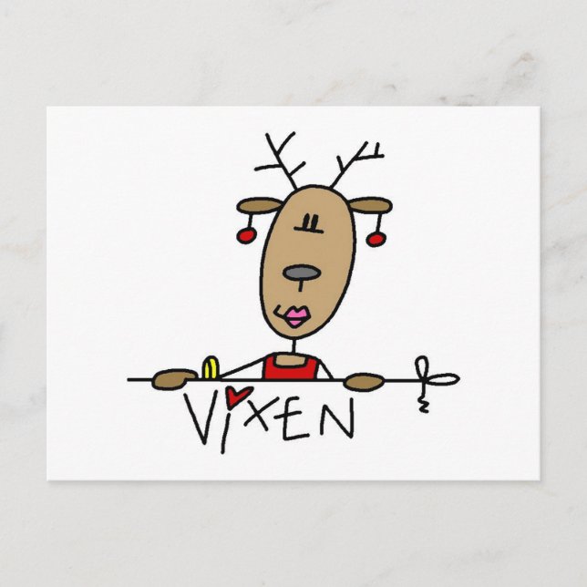Vixen Reindeer Tshirts and Gifts Postcard (Front)