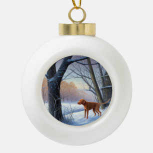 Vizla Let It Snow Christmas  Ceramic Ball Christmas Ornament