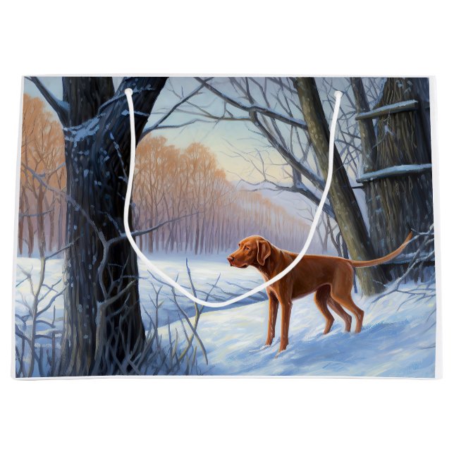 Vizla Let It Snow Christmas  Large Gift Bag (Front)