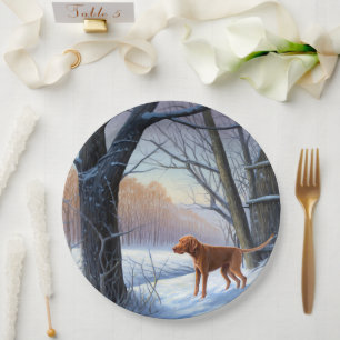 Vizla Let It Snow Christmas  Paper Plate