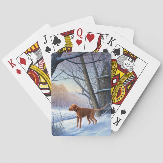 Vizla Let It Snow Christmas  Playing Cards (Back)