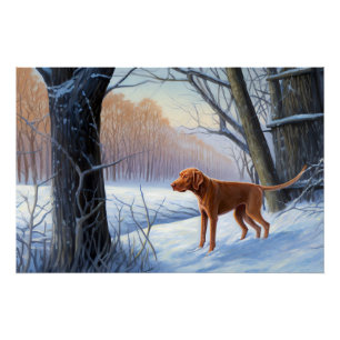 Vizla Let It Snow Christmas  Poster