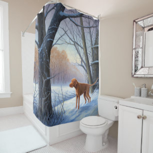 Vizla Let It Snow Christmas  Shower Curtain