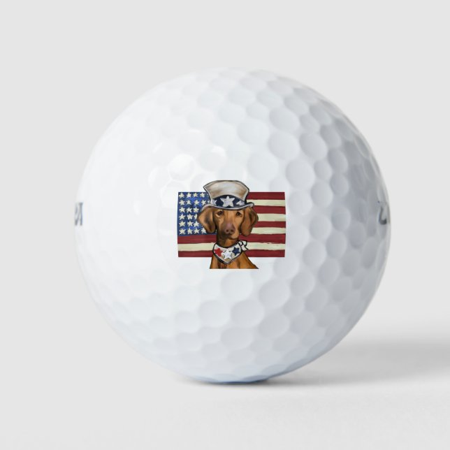 Vizsla 4th of July Golf Balls (Front)