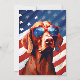 Vizsla 4th of July Independence day Holiday Card
