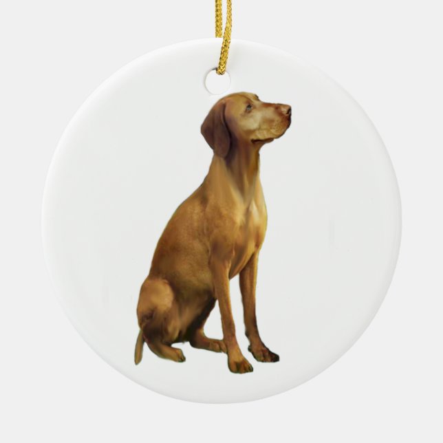 Vizsla (A) Ceramic Tree Decoration (Front)