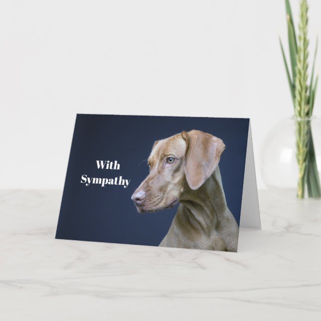 Vizsla Brown Dog Photo Sympathy Card (Front)