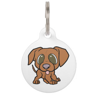 vizsla cartoon pet tag
