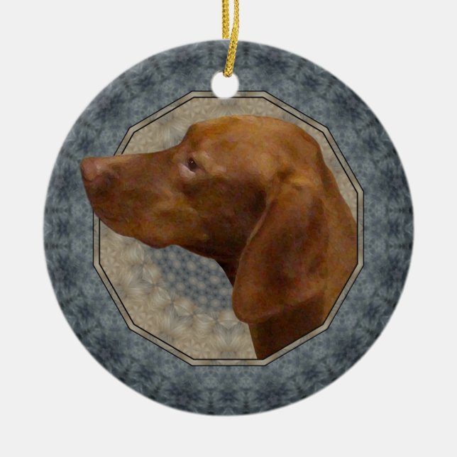 Vizsla Ceramic Tree Decoration (Front)