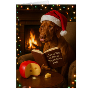 Vizsla 'Cheese Tax' Christmas card