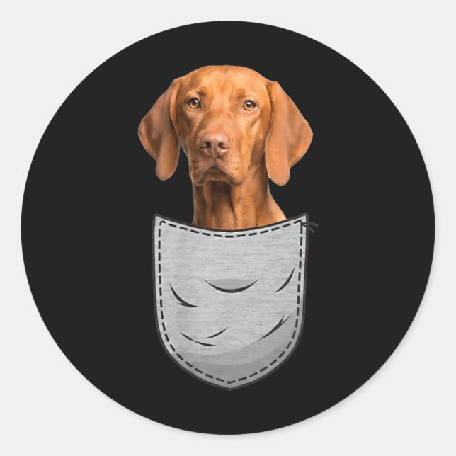 Vizsla Chest Poc Classic Round Sticker (Front)