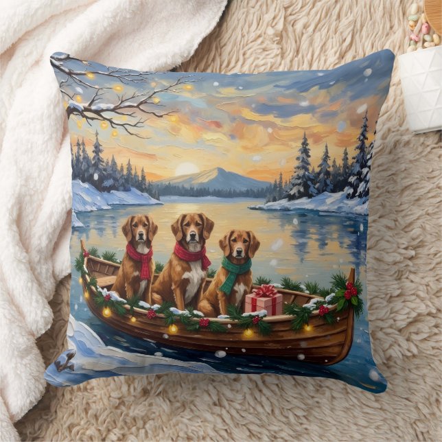 Vizsla Christmas Boat Holiday Cushion (Blanket)